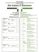 Stimmzettel der Landtagswahl 2009 (Wahlkreis 35)