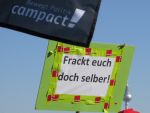 Protest gegen die Risiken von Fracking (hydraulische Frakturierung)