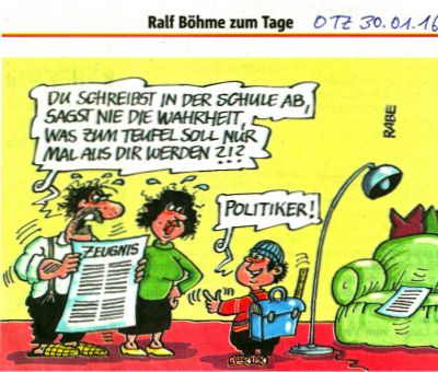 Cartoon von Ralf Böhme, OTZ vom 30. 01. 2016